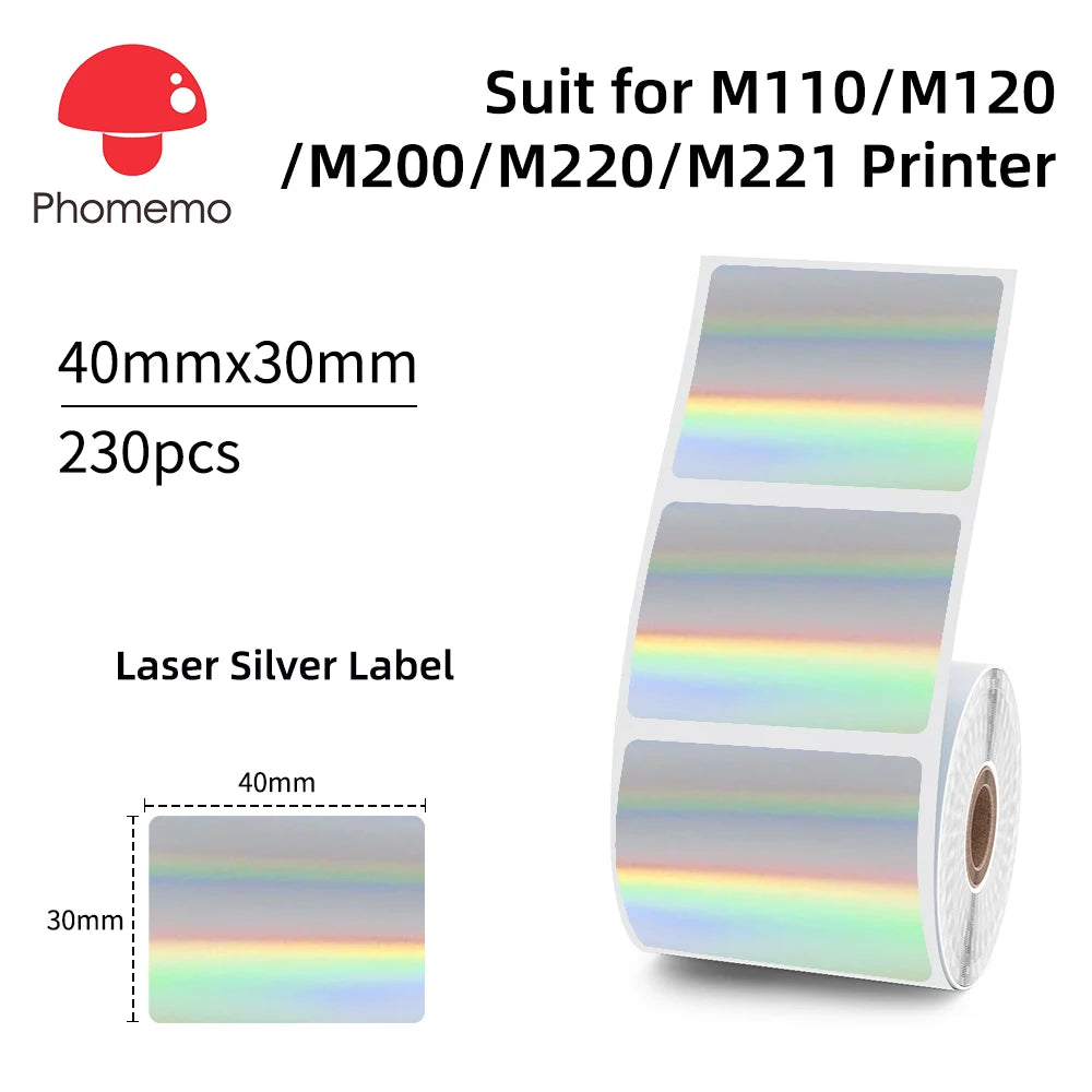 Waterproof Thermal Labels 40x30mm for Phomemo M110 M200 Printers Thermal Label Roll Richie's XP4030-230LS
