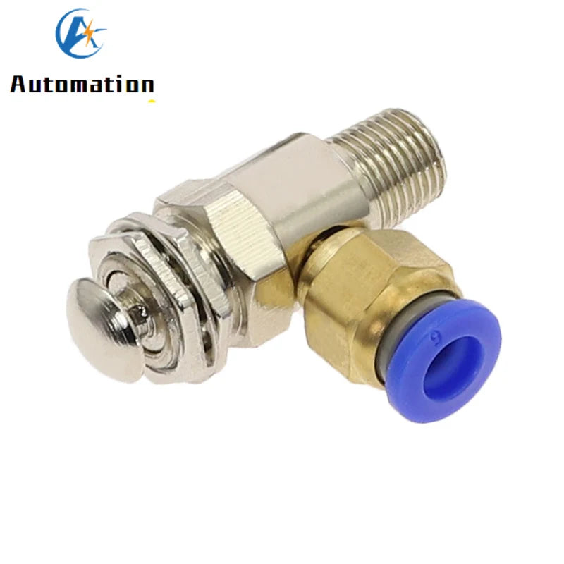 TAC2-2P Pneumatic Exhaust Valve 2/2 Way M5 & 1/8" Push Button Pneumatic Exhaust Valve Richie's