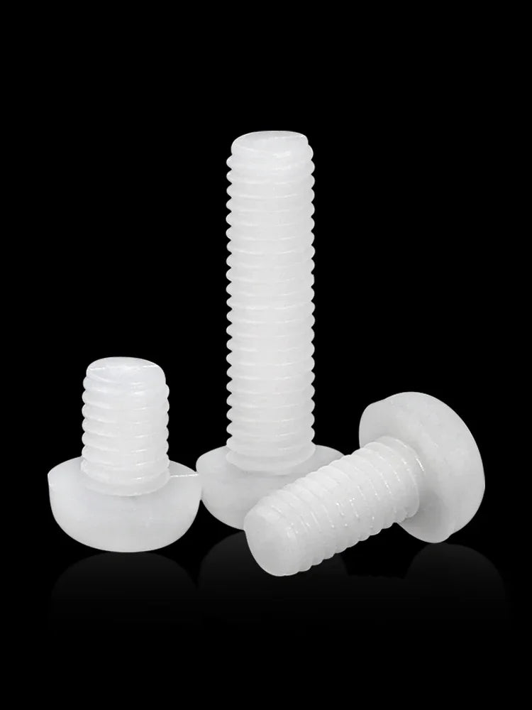 Nylon Machine Screws M2–M8 Phillips Pan Head White & Black Nylon Machine Screws Richie's