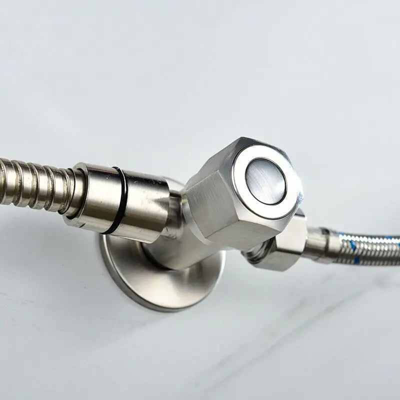 Stainless Steel Two-Way Angle Valve G1/2 Thread Faucet Fitting Plumbing Angle Valve Richie's