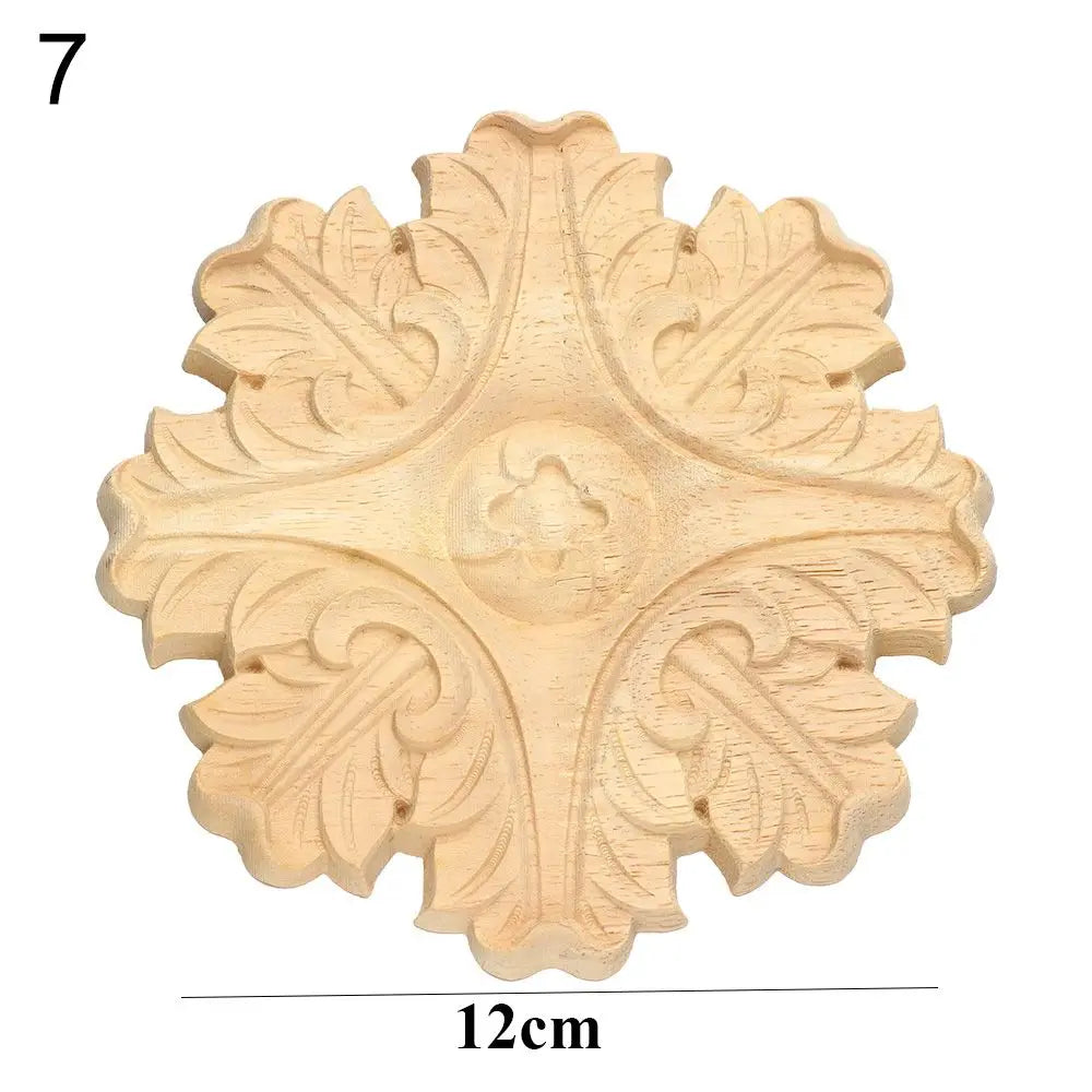 Floral Wood Carved Appliques – Decorative Furniture Corner Accents