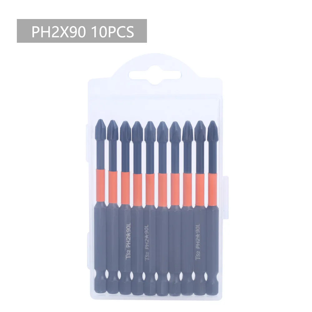 PH2 Magnetic Impact Phillips Screwdriver Bit Set – Hex Shank Screwdriver Bit Set Richie's 10Pcs 90mm