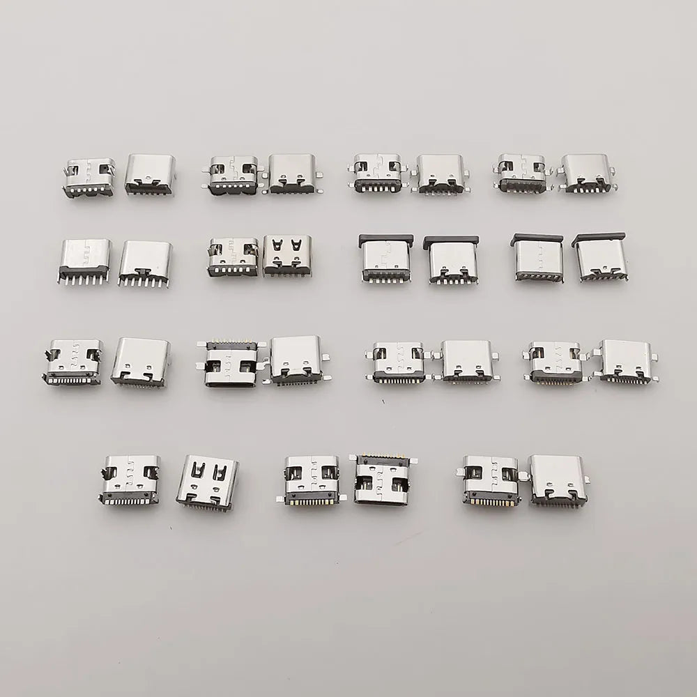 150Pcs USB Type-C Female 6-Pin 16-Pin SMD DIP Connector Kit USB-C Connector Kit Richie's