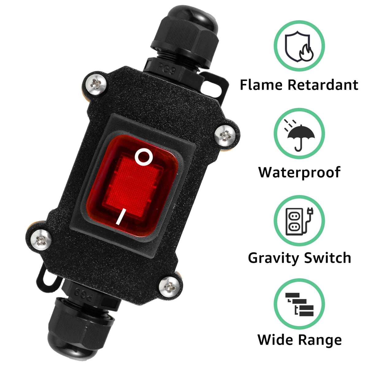 IP65 Inline Power Cord Switch Box 20A 110V-220V Outdoor Inline Cord Switch Richie's