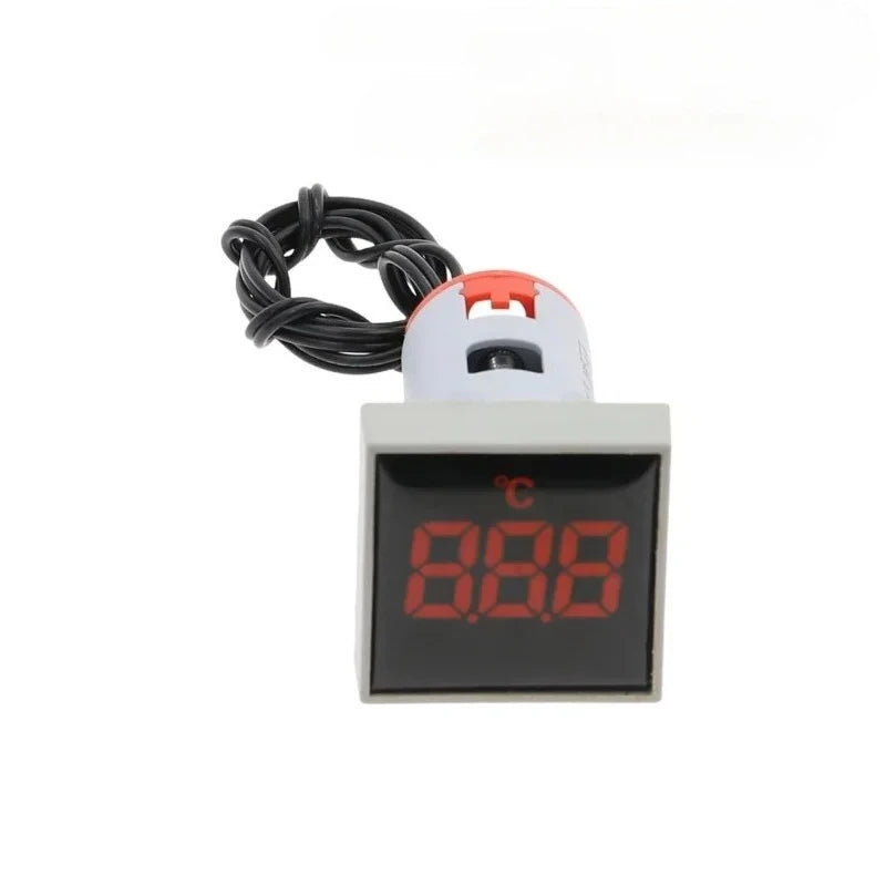 YeNiuDQ 22mm LED Digital Panel Thermometer Meter with Probe Digital Thermometer Meter Richie's Red