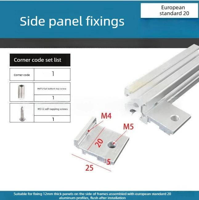 4PCS Aluminum Profile Side Panel Brackets 2020/3030/4040 Aluminum Profile Brackets Richie's