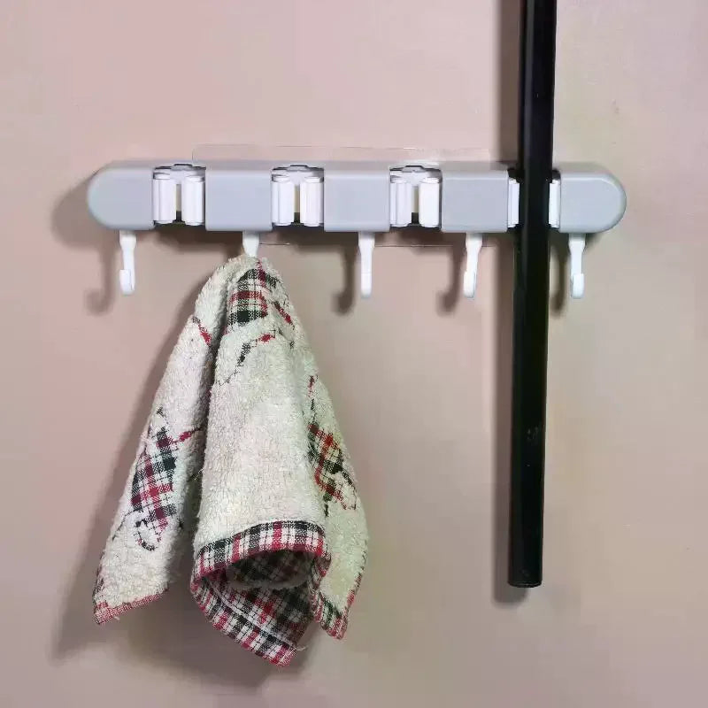 Wall Mounted Mop Holder – No-Drill Hook Storage Rack Wall Storage Rack Richie's