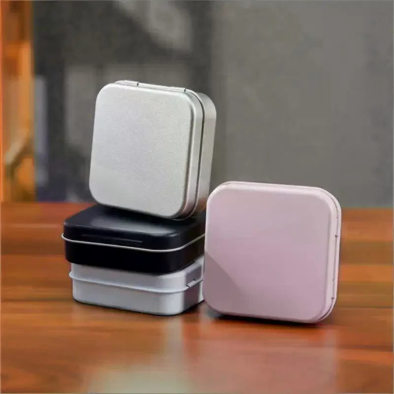 2Pcs Square Metal Storage Tins with Sealed Hinged Lids Metal Storage Tins Richie's