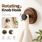 Walnut Wood Suction Cup Hook – No-Drill Rotating Towel Hook Suction Cup Hook Richie's