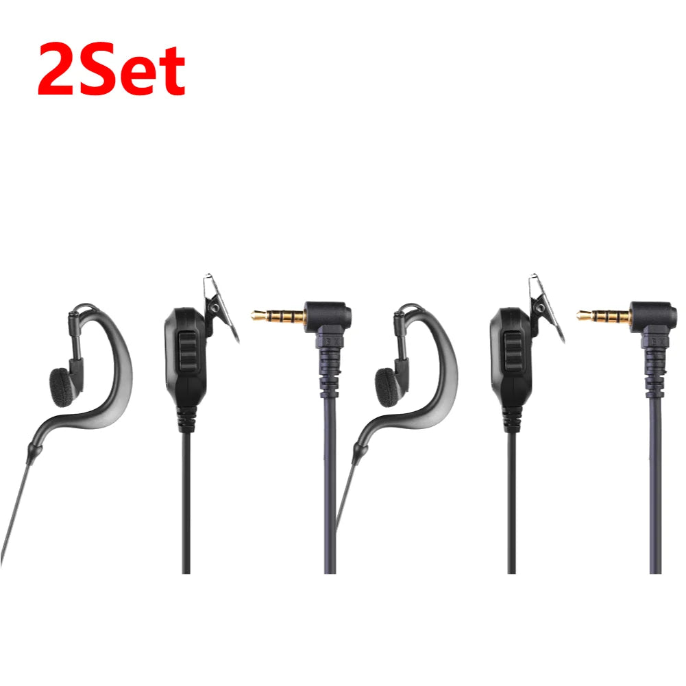 3.5mm 1-Pin Walkie Talkie Earpiece Headset PTT Mic – Motorola YAESU Radio Earpiece Headset Richie's 2 Set