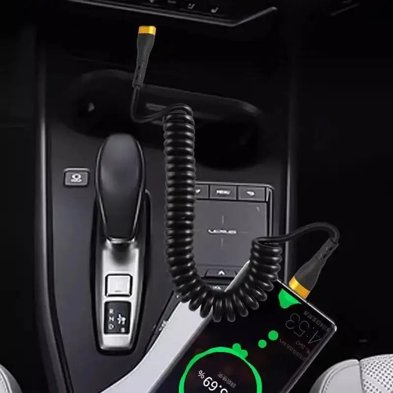 USB-C Spring Car Cable 120W PD Fast Charging – 1M/1.8M USB-C Charging Cable Richie's