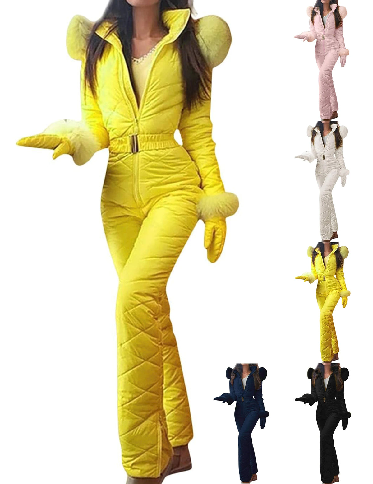 Women's Waterproof One-Piece Ski Jumpsuit – Insulated Snowsuit Women's Ski Jumpsuit Richie's