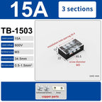 Dual Row Barrier Screw Terminal Block 15A 600V TB Series Screw Terminal Block Richie's TB1503