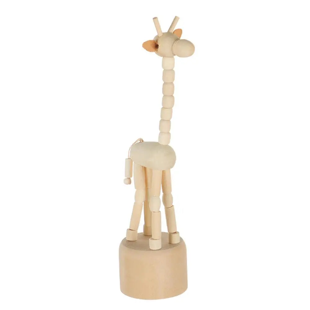 Wooden Push Puppet Animal Desktop Ornaments – 5 Fun Shapes Desktop Wood Ornament Richie's Giraffe 4XL