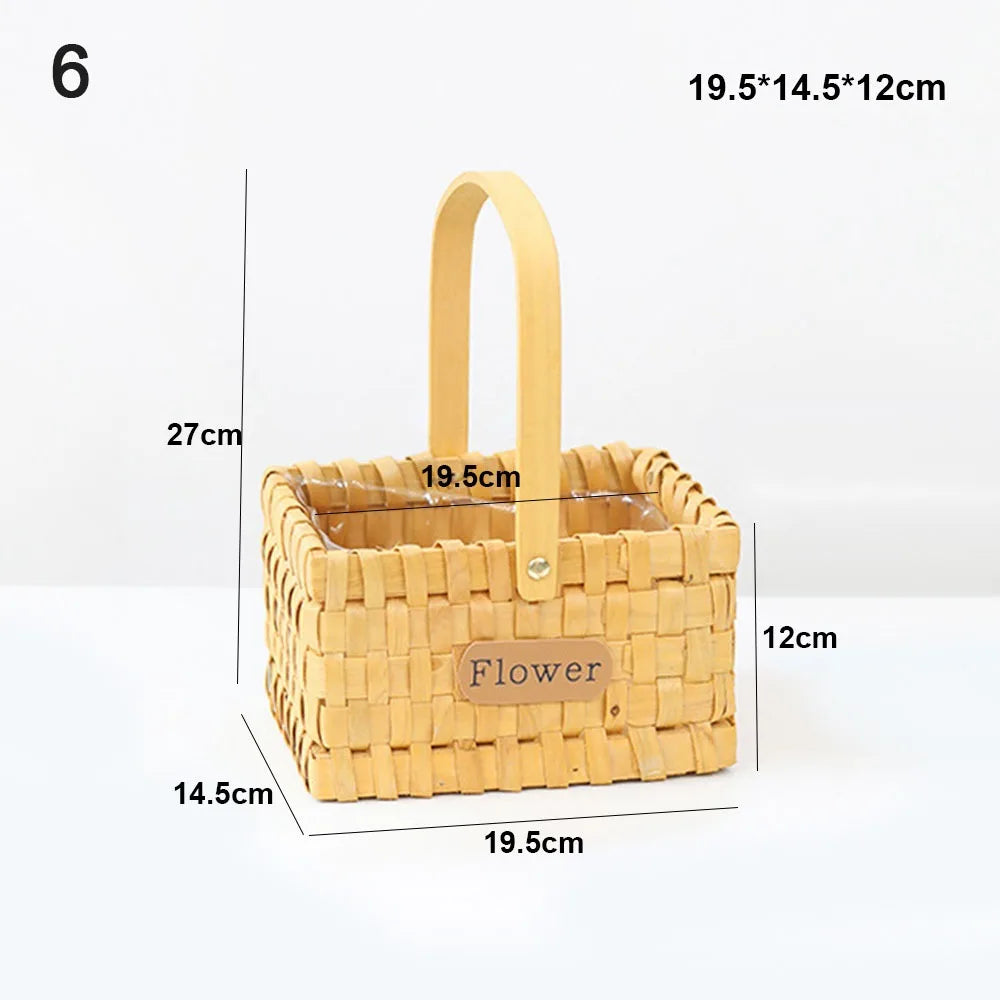 Mini Handwoven Dollhouse Wicker Basket – DIY Flower Basket Miniature Wicker Basket Richie's 6