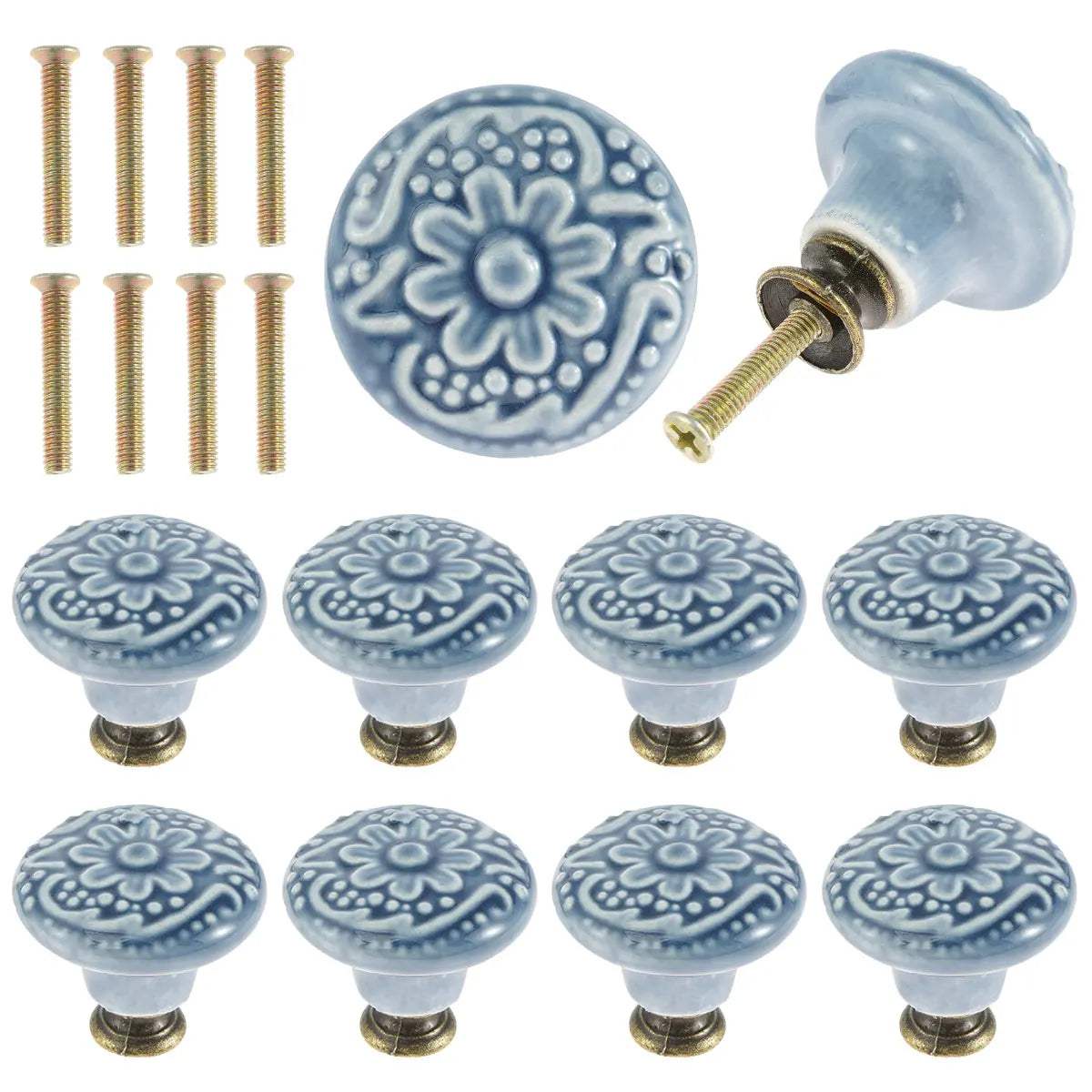 10 Pcs Vintage Ceramic Cabinet Knobs – Round Drawer Pulls Cabinet Knobs Richie's 10PCS