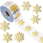 Golden Snowflake Christmas Sealing Stickers – Gift Wrap Roll Decorative Sealing Stickers Richie's