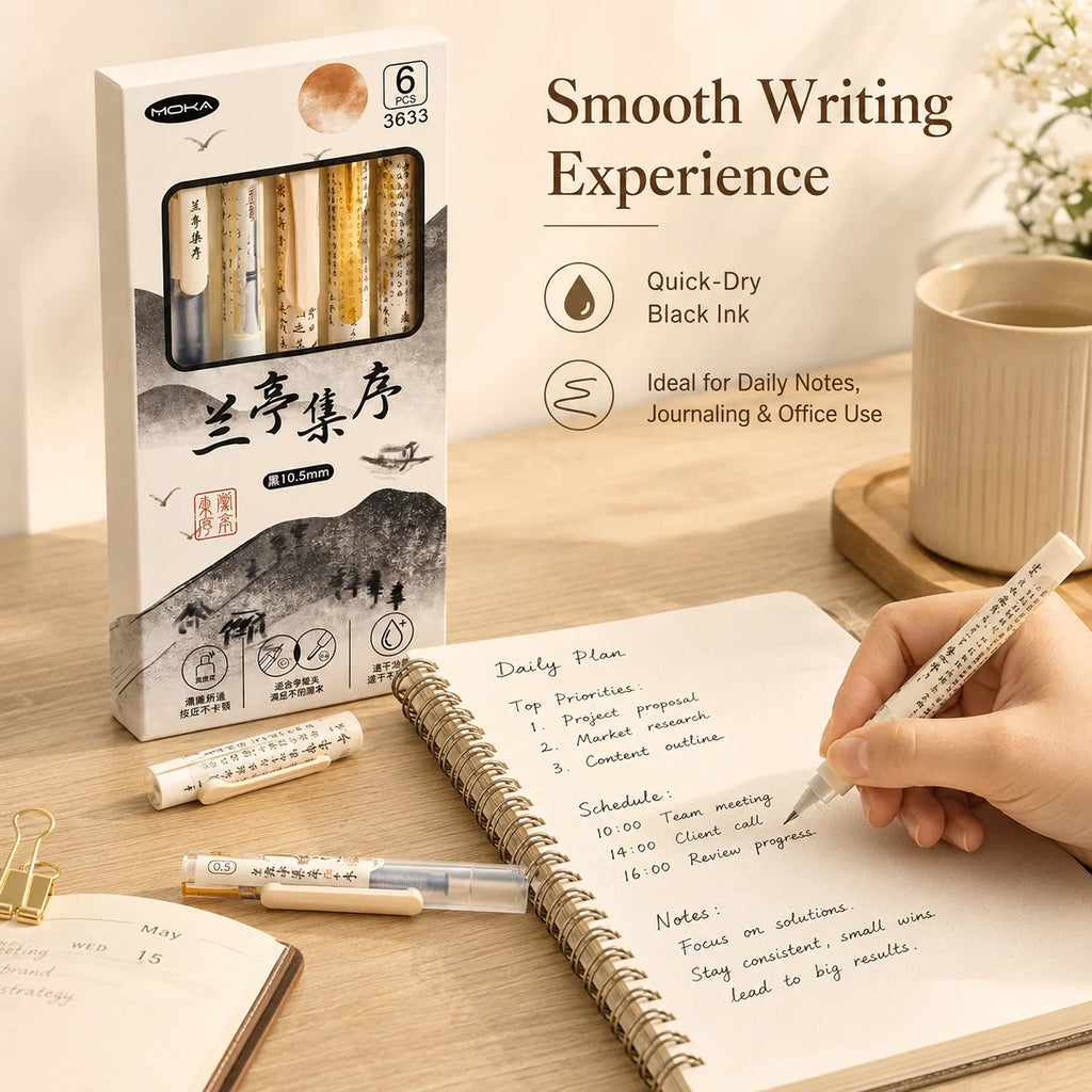 Lanting Preface 0.5mm Black Ink Gel Pen – Calligraphy Writing Pen Gel Pen Richie's