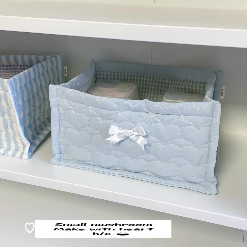 Square Wicker Cotton Storage Basket – Floral Stripe Organizer Storage Basket Richie's 07