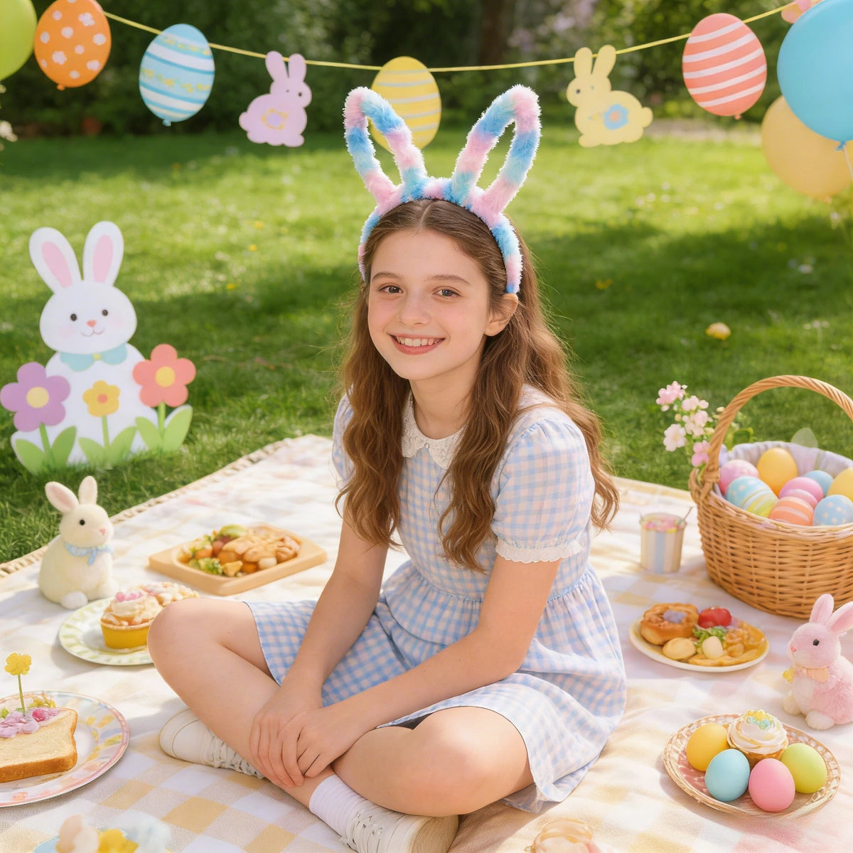 Easter Bunny Ear Headband – Colorful Plush Holiday Hair Accessory Holiday Hair Headband Richie's