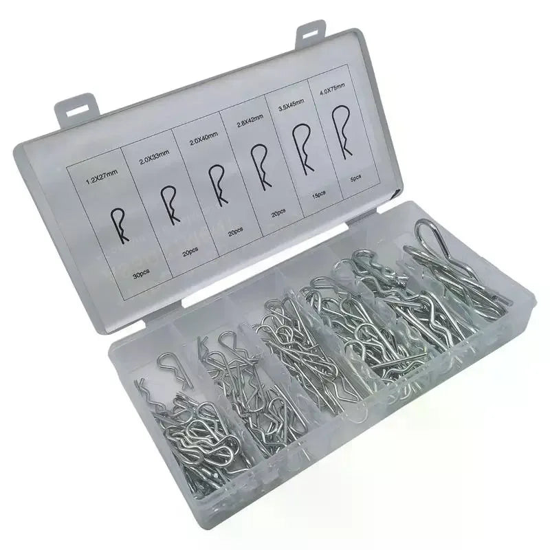 R-Type Cotter Pin Kit 110-150 Pcs Zinc-Plated Carbon Steel Cotter Pin Assortment Richie's
