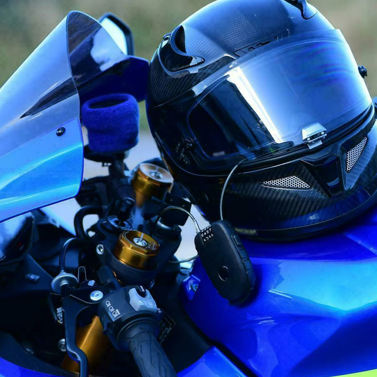 4-Digit Resettable Motorcycle Helmet Cable Lock – Portable Helmet Cable Lock Richie's