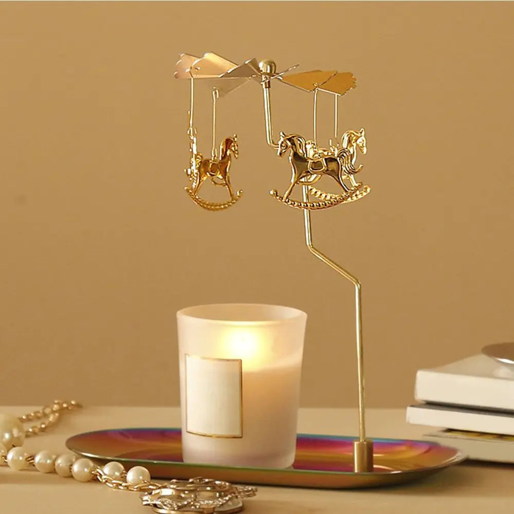 Metal Rotating Candle Holder – Spinning Tealight Candlestick Rotating Candle Holder Richie's