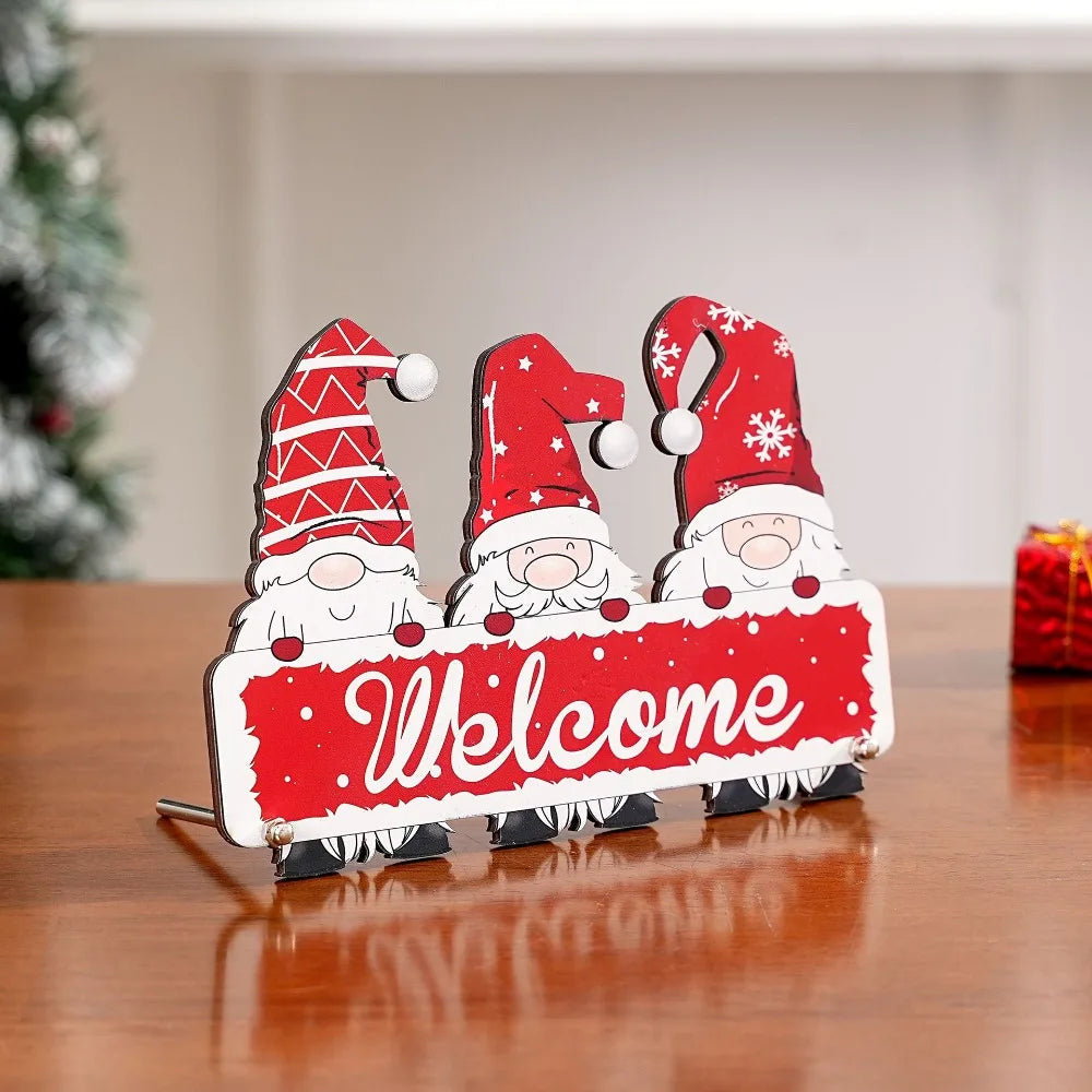 Wooden Santa Claus Christmas Tree Desktop Decoration Ornament Christmas Table Decoration Richie's Style A 0.6M