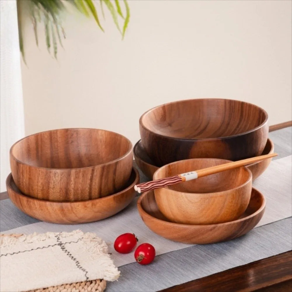Japanese Handmade Wooden Bowl – Soup & Salad Bowl Wooden Serving Bowl Richie's