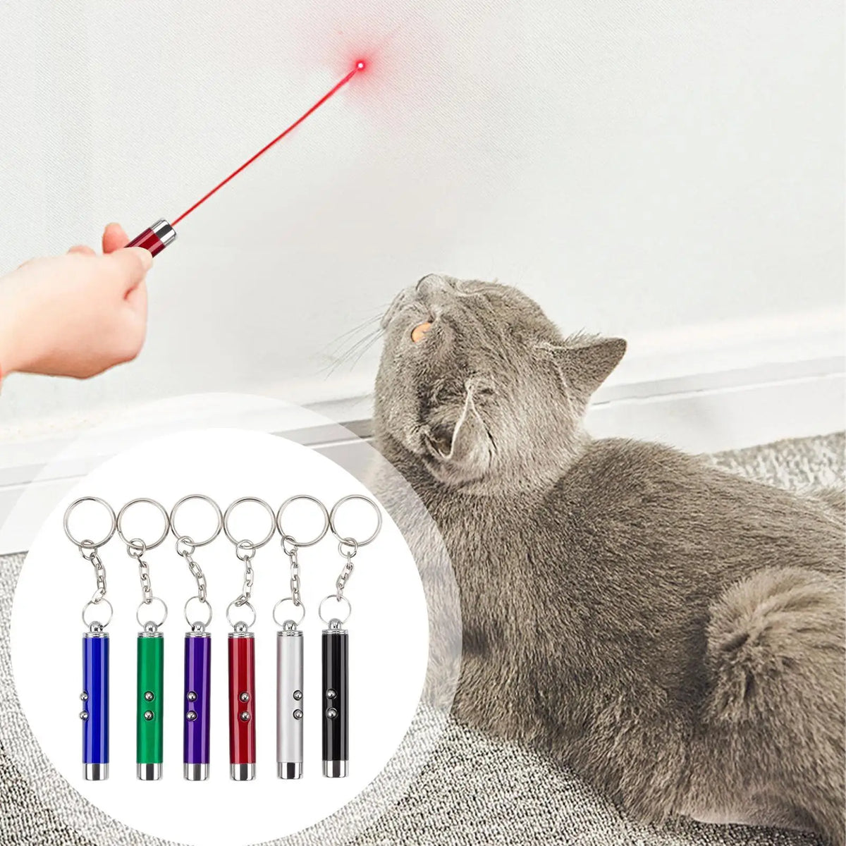 Cat Laser Pointer Toy Pen – LED Keychain Flashlight for Cats Cat Laser Toy Richie's