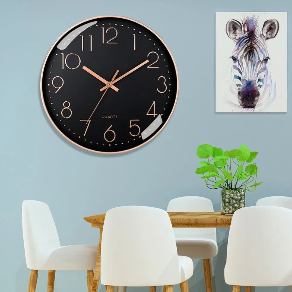 8 Inch Silent Wall Clock – Quartz Battery Operated Modern Design Wall Clock Richie's