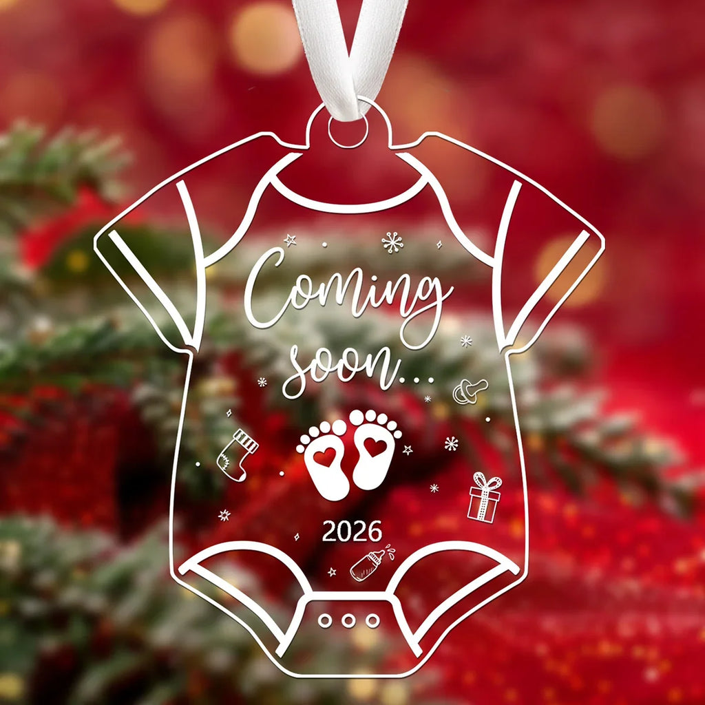 2026 Baby Announcement Christmas Ornament Set of 2 | Heart Decor Christmas Ornament Set Richie's