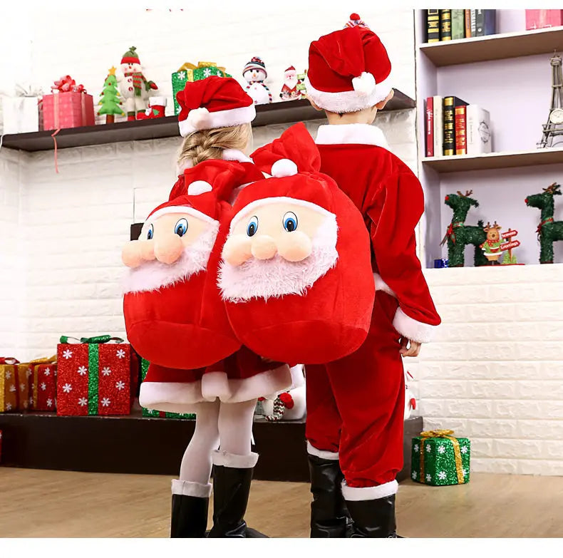 Santa Claus Christmas Drawstring Backpack – Large Xmas Gift Bag Holiday Drawstring Backpack Richie's