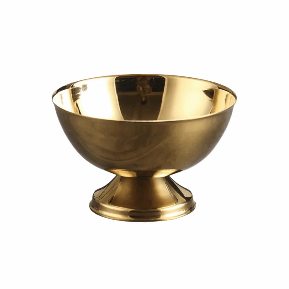 Stainless Steel Ice Cream Bowls – Multi-Size Silver & Gold Stainless Steel Bowl Richie's Gold-1-L
