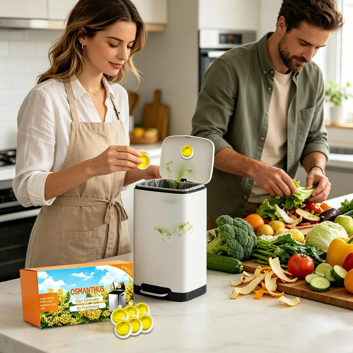 Citrus Trash Can Freshener 6-Pack | Long-Lasting Odor Absorber Trash Can Deodorizer Richie's