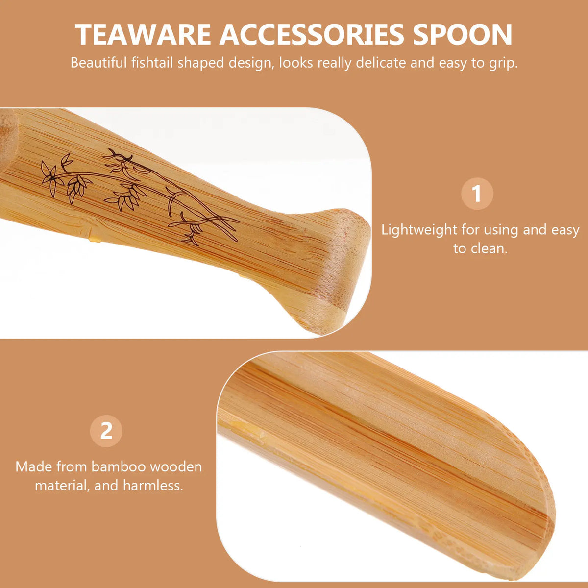 Bamboo Wood Tea Spoon Fishtail Eco-Friendly Scoop Bamboo Tea Scoop Richie's