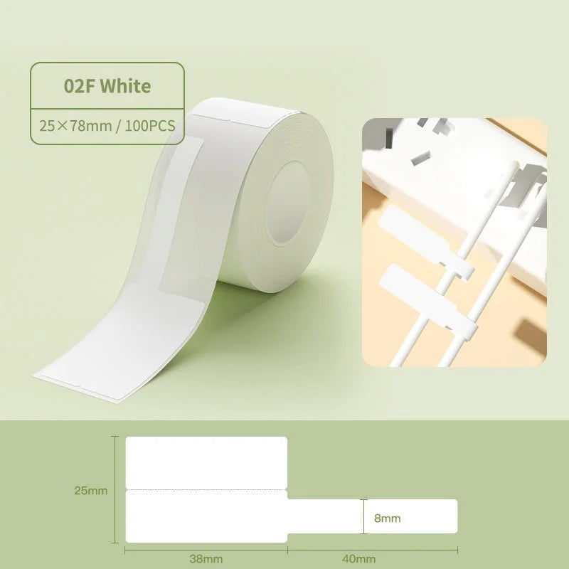 NiiMBOT B1 B21 Thermal Label Rolls – Waterproof Color Stickers Thermal Label Rolls Richie's 160-02F white