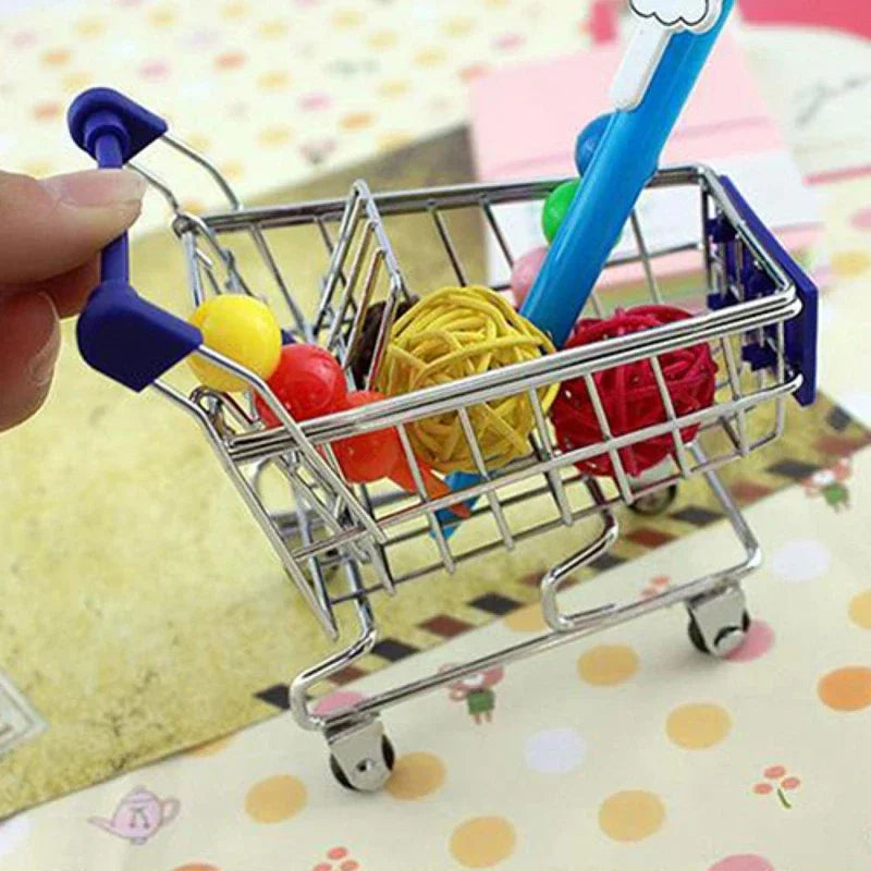 Mini Iron Shopping Cart Toy, Craft Display & Storage Holder Mini Toy Cart Richie's