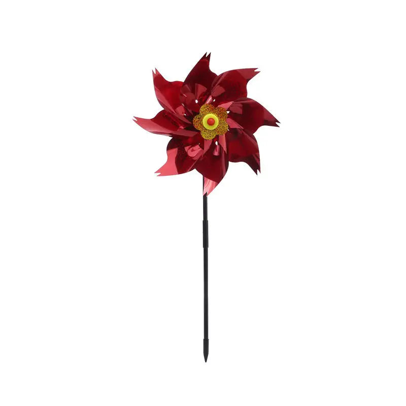 Reflective Bird Repeller Pinwheel Windmill Spinner Garden Decor Bird Deterrent Spinner Richie's red