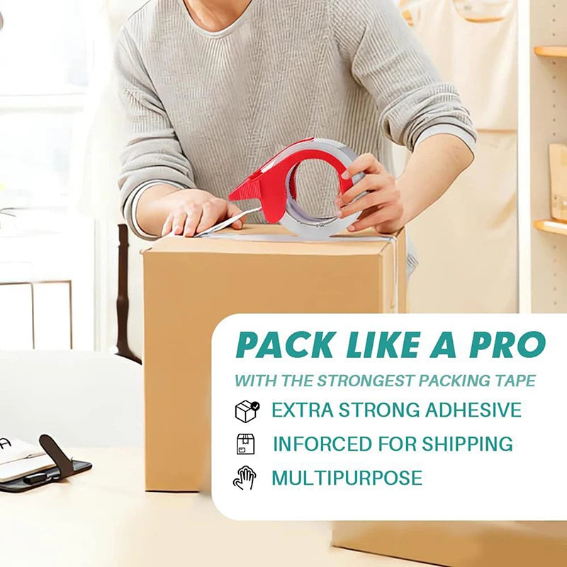 Heavy Duty Clear Packing Tape with Dispenser – Shipping Kit Tape Dispenser Set Richie's