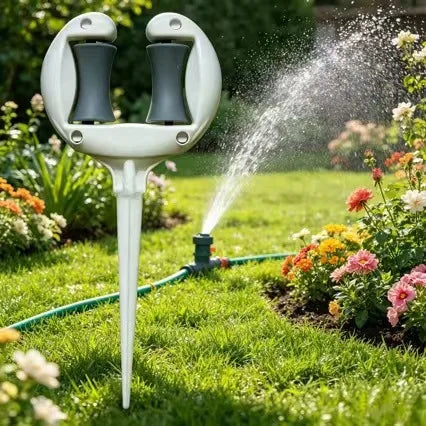 Garden Hose Guide Spike ABS Roller Holder for Lawn Watering Hose Guide Stake Richie's white