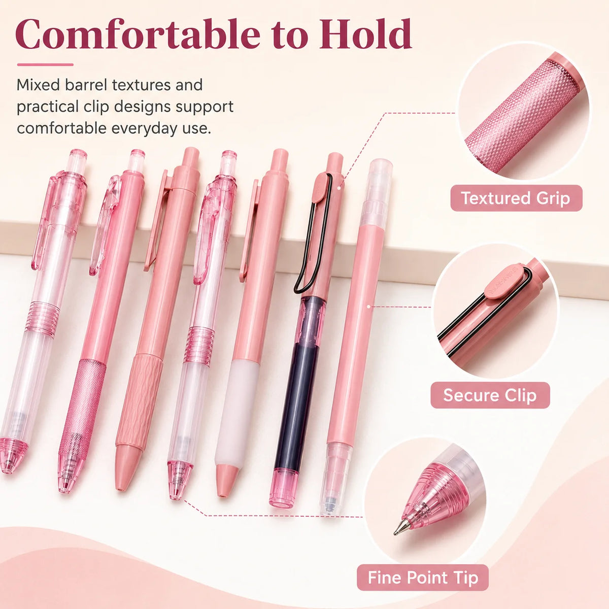 7-Piece Aesthetic Gel Pen Set | 0.5mm Black & Dual-Tip Highlighter Gel Pen Set Richie's