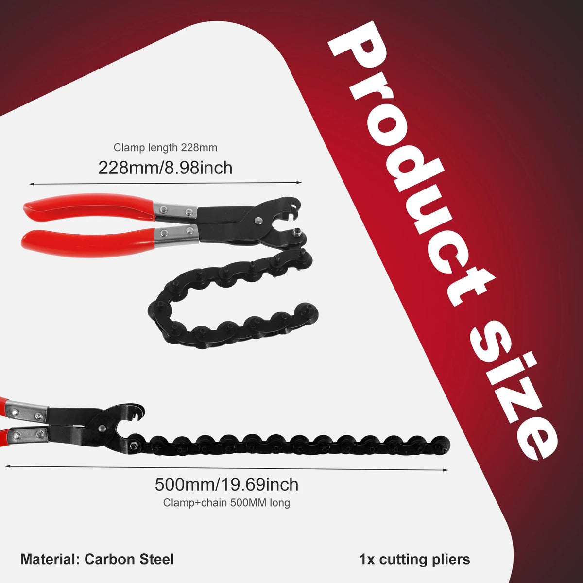 Carbon Steel Chain Exhaust Pipe Cutter 3/4" to 3-1/4" Pipe Cutting Tool Richie's