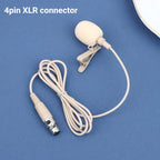 Beige Lavalier Lapel Clip Mic 80–20kHz Omnidirectional + 2 Covers Lavalier Microphone Richie's 4pin For Shure