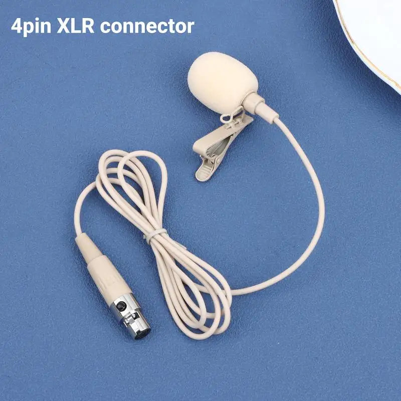 Beige Lavalier Lapel Clip Mic 80–20kHz Omnidirectional + 2 Covers Lavalier Microphone Richie's 4pin For Shure