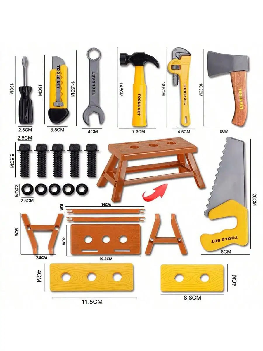 Kids' Pretend Play Tool Set – Toy Drill & Screwdriver Pretend Play Tool Set Richie's 3688-BK01 yellow