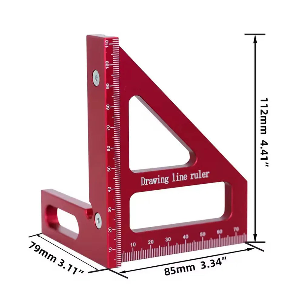 Aluminum Alloy Woodworking Square Protractor Miter Triangle Ruler Woodworking Measuring Ruler Richie's