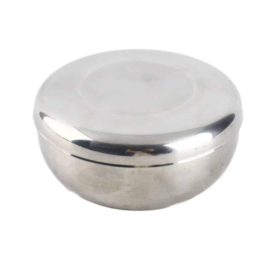 Stainless Steel Rice Bowl with Lid – 400ml Deep Dinner Bowl Stainless Steel Bowl Richie's black