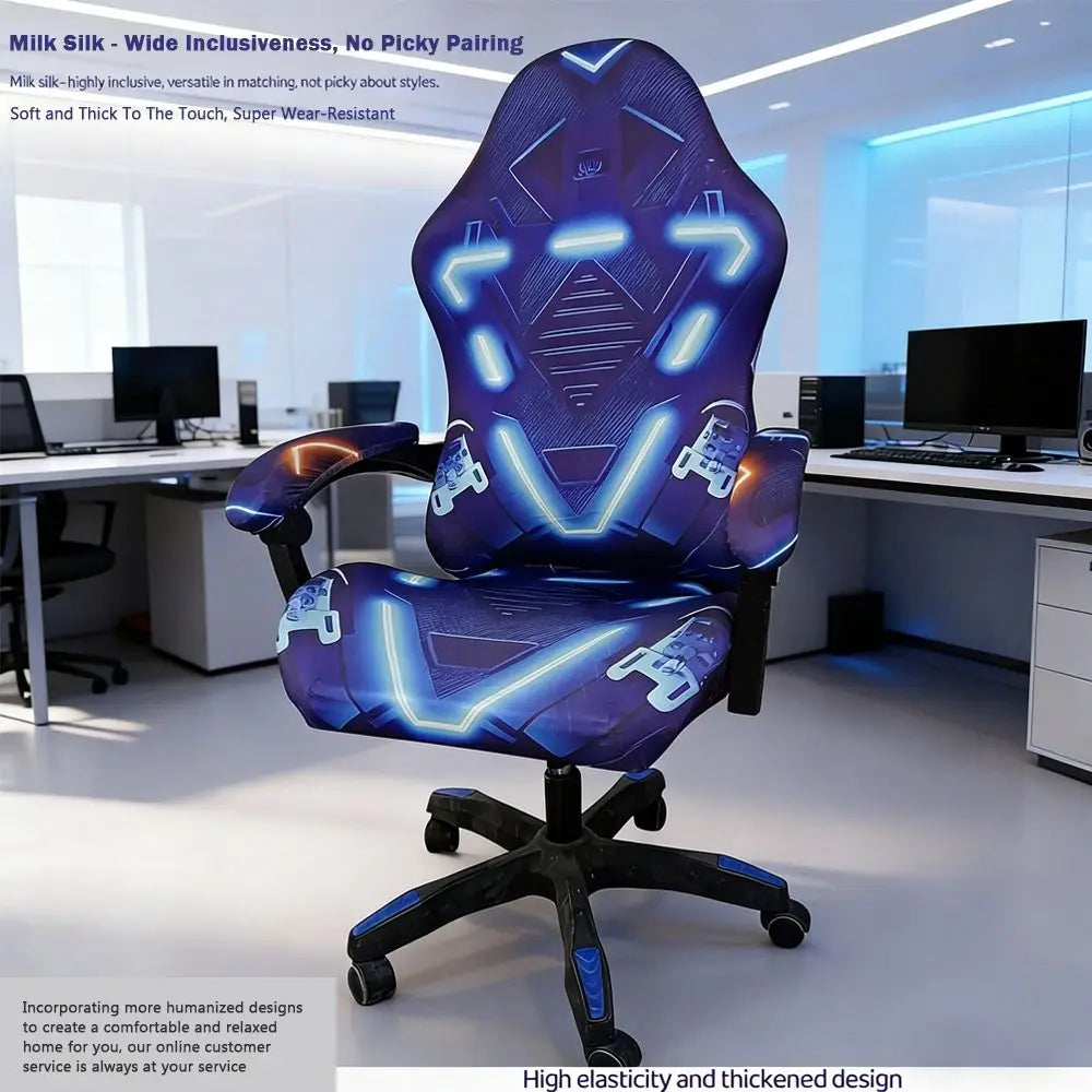 Stretchy Gaming Chair Cover Set – Breathable Anti-Slip Polyester Chair Cover Set Richie's