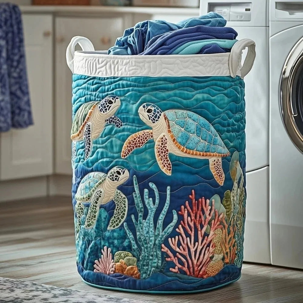Boho Quilted Laundry Basket with Handles – Large Floral Hamper Laundry Hamper Basket Richie's 6